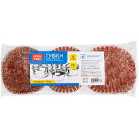Губки для посуды OfficeClean, металлические, медные, сетчатые, 3шт., 9*3см (15г). 265289