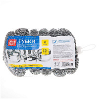 Губки для посуды OfficeClean, металлические, сетчатые, 6шт., 9*3см (15г). 265287