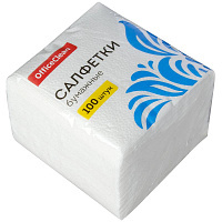 Салфетки бумажные OfficeClean, 23*23см, белые, 100шт.: 234359/В штр.: 4680211081270
