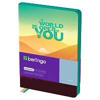 Ежедневник недатированный, А5, 136л., кожзам, Berlingo "Scenic", мятный срез, с рисунком