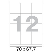 Этикетки самоклеящиеся Office Label 70х67,7 мм, 12   шт. на лист.А4 100 л