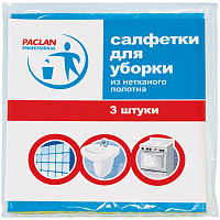 Салфетка универсальная PACLAN "PROFESSIONAL" вискоза, 38*30см, 3шт/упак: 410013 штр.:  4607036872340