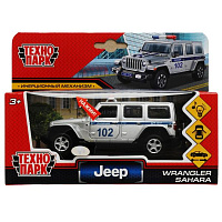 Машина металл свет-звук JEEP WRANGLER SAHARA ПОЛИЦИЯ 12 см, двер, баг, Технопарк