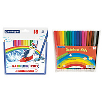 Фломастеры "Rainbow Kids", 18цв., ПВХ уп.: 7550/18 штр.:  8595013625460