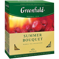 Чай Greenfield "Summer Bouquet", травяной аром. малина, шиповник, яблоко, 100 пакетиков по 2г 0878-09