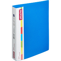 Папка на 2-х кольцах пласт. 35/42мм А4 ATTACHE F502/07 синяя Ро штр.  4607050716873, 4607098718907