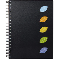 Бизнес-тетрадь Attache Office Creative А4 120л черная, кл., 5 разд.,спираль 968802