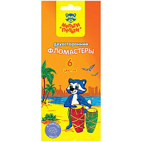 Фломастеры двусторонние "Енот в Бразилии" 06цв., 06шт., картон. уп., европодвес: WP_10738 штр.: 4680211087388