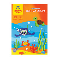 Цветная бумага A4, Мульти-Пульти, 10л., 10цв., мелованная, в папке БЦм10-10_13972