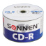Диск CD-R SONNEN 700 Mb 52x Bulk (термоусадка без шпиля), КОМПЛЕКТ 50 шт.,