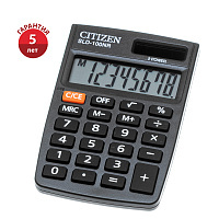 Калькулятор карманный Citizen SLD-100NR, 8 разр., двойное питание, 58*88*10мм, черный. SLD-100NR