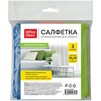 Салфетка для уборки OfficeClean "Стандарт", микрофибра, 30*30см, 3шт., европодвес  252716/ГР