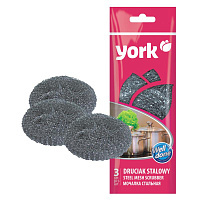 Губки для посуды York, металлические, 8,5*2,5см, 3шт. 3010