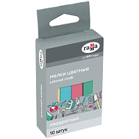 Мелки цветные Гамма, 10шт., мягкие, квадратные, картонная коробка, европодвес. 909194