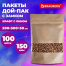 Пакет дой-пак с замком ZIP LOCK, крафт с окном 60 мм, 200х300 + 50 мм, 100 штук,
