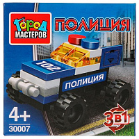 Конструктор ПОЛИЦЕЙСКИЙ машина 3в1, 24 дет. Город мастеров