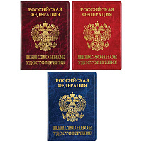 Обложка для пенсионного удостоверения OfficeSpace ПВХ, тиснение золотом, ассорти  255450