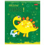 Тетрадь 12 л. HATBER клетка, обложка картон, тиснение, "Hello Dino" (5