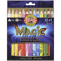 Карандаши Koh-I-Noor "Magic", с многоцветным грифелем, 13цв, утолщенные, заточен., картон, европод. 3408013001KS