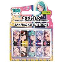 Закладки клейкие Z-сложения FUNSTER (ФАНСТЕР) "Аниме", 45х12 мм, 100 шт., (5 цветов х 20 листов), в диспенсере, 116700