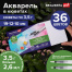 Акварель художественная кюветы НАБОР 36 цветов по 3,5 г, пластиковый кейс,