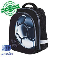 Ранец BRAUBERG KIDS STANDARD, 2 отделения, "Score ball", 3D панель, 36х28х14 см, 272037