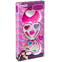 Набор детской декоративной косметики Bondibon Eva Moda, BOX 40х17,8х3,8 см, косметичка-сердце 2-уровневневая