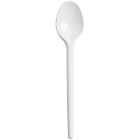 Ложки одноразовые чайные OfficeClean, стандарт, ПС, белые, 13см, уп. 100шт. 261875/И