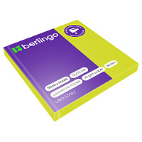 Самоклеящийся блок Berlingo "Ultra Sticky", 75*75мм, 80л, зеленый неон. LSn_39201