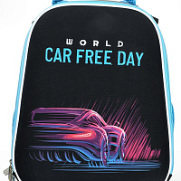 Рюкзак Schoolformat ERGONOMIC + MINIMAL CAR 19,8 л черн. 38х30х18 см жестк. каркас 2 отд. молния для мальчиков