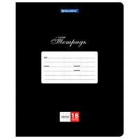 Тетради ДЭК 18 л., КОМПЛЕКТ 10 шт., BRAUBERG "КЛАССИКА", клетка, обложка картон, ЧЕРНАЯ, 107085