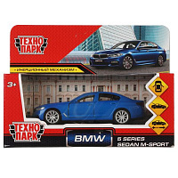 Машина металл BMW 5-ER SEDAN M-SPORT 12 см, двери, багаж, син, Технопарк