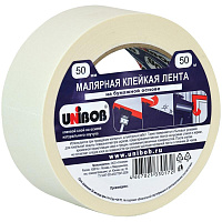Клейкая лента малярная Unibob, 50мм*50м, инд.упаковка. 28139