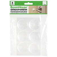 Ограничитель для двери противоударный, d=4 см, КОМПЛЕКТ 6 шт., BOOMHOUSE (БУМХАУС), 701837