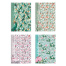Тетрадь А4 80 л., HATBER, гребень, клетка, матовая ламинация, "Floral