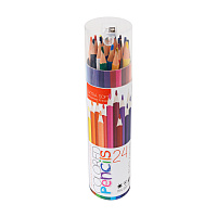 КАРАНДАШИ ЦВЕТНЫЕ "BRIGHT COLORS" В ТУБУСЕ С ТОЧИЛКОЙ, 24 ЦВ.
