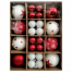 Шары ёлочные НАБОР 40 шт., 8 см/4 см, "Red&White", красные/белые,