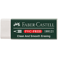 Ластик Faber-Castell "PVC-free", прямоугольный, картонный футляр, 31*23*12мм. 188121