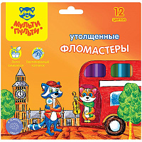 Фломастеры "Енот в Англии" 12цв., утолщенные, картон. уп., европодвес: WP_10736 штр.: 4680211087364
