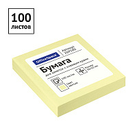 Самоклеящийся блок OfficeSpace, 50*50мм, 100л., желтый. 269560