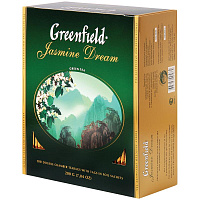 Чай Greenfield "Jasmine Dream", зеленый с жасмином, 100 фольг. пакетиков по 2г 0586-09