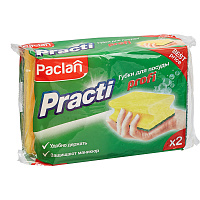 Губка для мытья посуды с выемкой д/пальцев 2шт/уп. PACLAN 969127