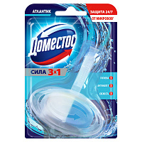 Подвесной блок для унитаза Domestos "3 в 1 Атлантик" 40г, твердый