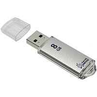 Память Smart Buy USB Flash  8GB V-Cut серебристый (металл.корпус): SB8GBVC-S штр.:  4690626000254