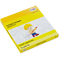 Пластилин Гамма "Юный художник NEW", 12 цветов, со стеком, картон