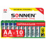 Батарейки КОМПЛЕКТ 10 шт., SONNEN Super Alkaline, АА (LR6,15А), алкалиновые,