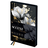 Ежедневник датированный 2027г., А6+, 176л., мягкий переплет, кожзам, BG "Accent", цветы, фольгированный срез