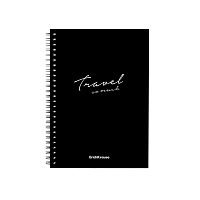 Тетрадь общая с пластиковой обложкой на спирали ErichKrause® Classic, Words, черный, А5, 80 листов, клетка