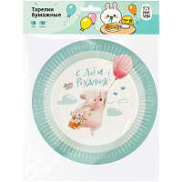 Тарелки бумажные MESHU "Сute bunny", 18см, 6 штук