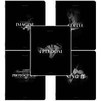 Тетради ДЭК А5 48 л. КОМПЛЕКТ 5 шт. BRAUBERG скоба, клетка, матовая ламинация, SHADOWS, 404916